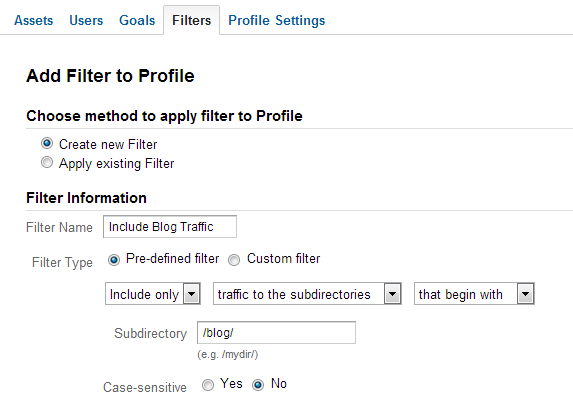 Include Only Traffic to Blog Include Only Traffic to Blog