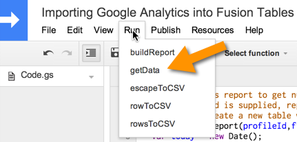 Creating Fusion Table with Google Analytics Creating Fusion Table with Google Analytics