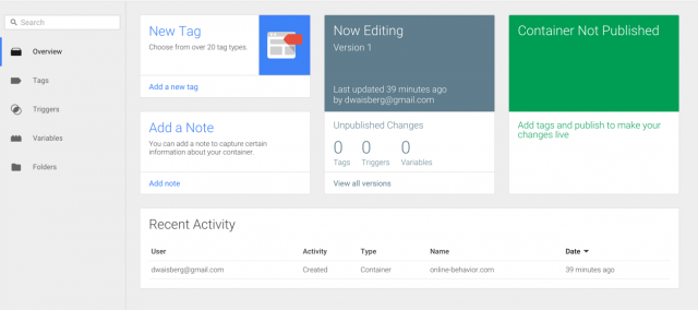 Creating a new Container on Google Tag Manager Creating a new Container on Google Tag Manager