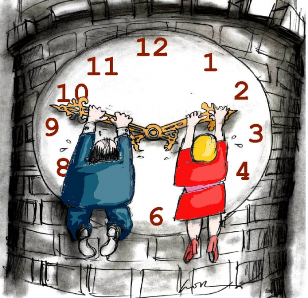Time Does Not Solve All Problems, Hard Work Does [cartoon]