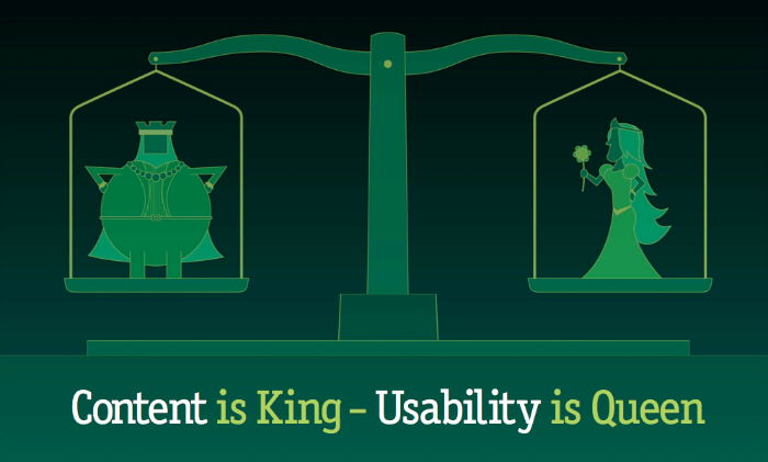 SEO: Content Is King - Usability Is Queen [cartoon]