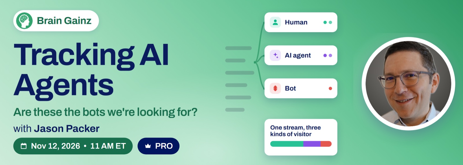 Brain Gainz: Tracking AI Agents with Jason Packer, November 12, 2026, 11 AM ET
