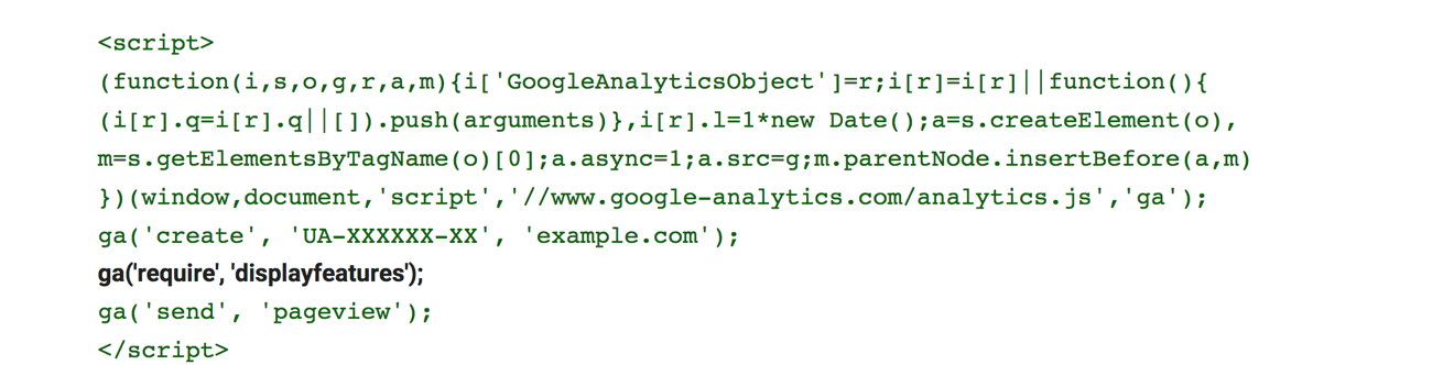 adjusting google analytics demographics tracking code