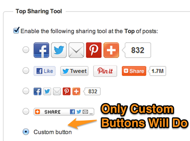 Custom Buttons AddThis Plugin