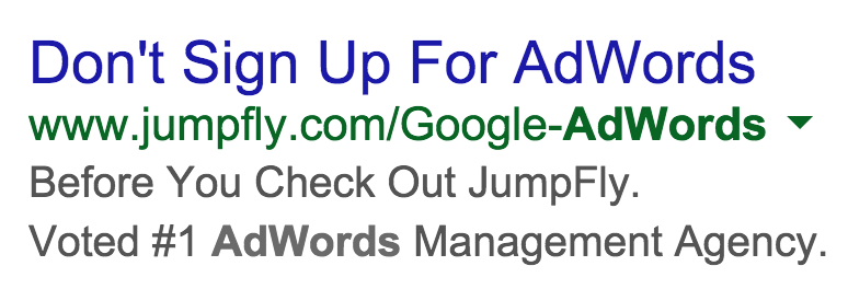 Don't Sign Up for AdWords