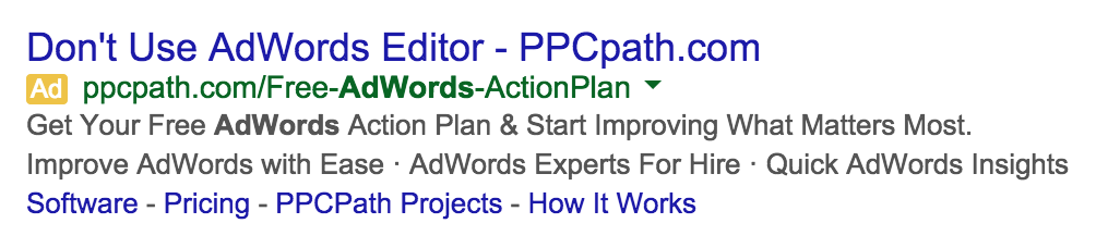 Don t use AdWords Editor Ad