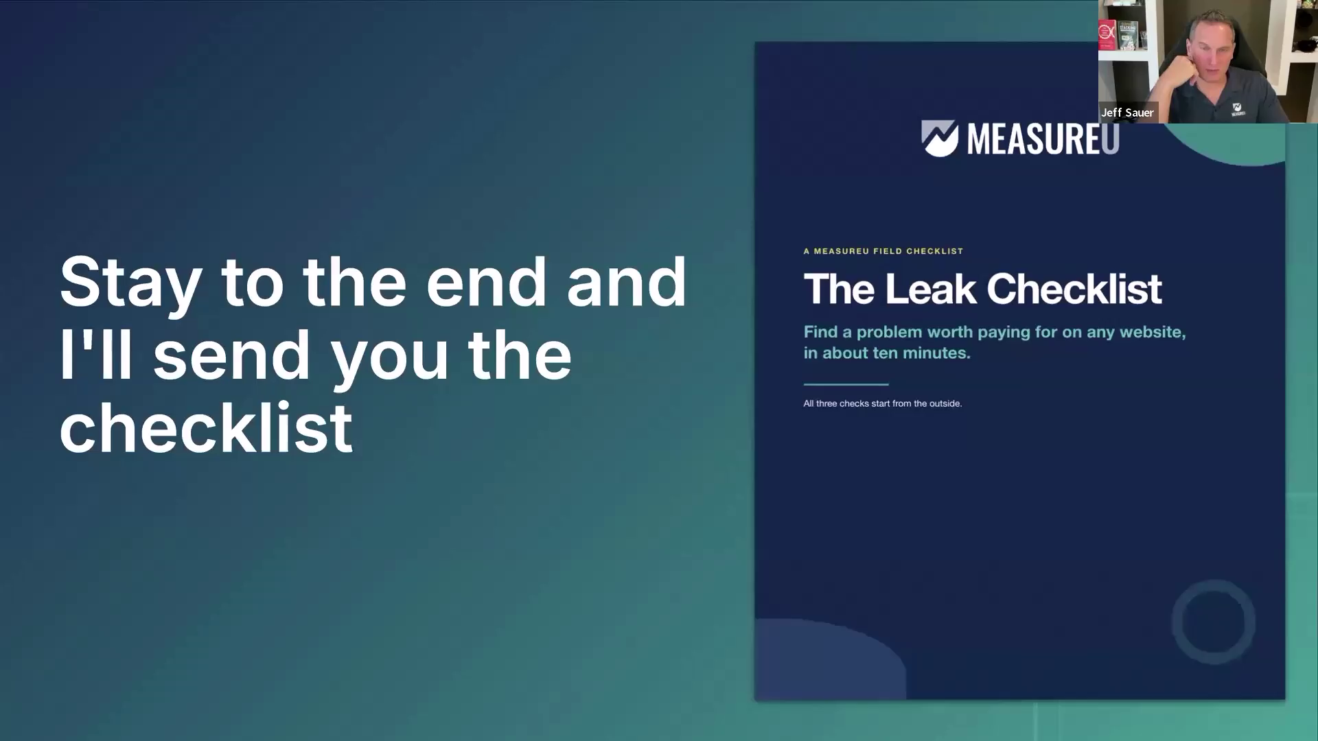The Leak Checklist field guide shown during the workshop