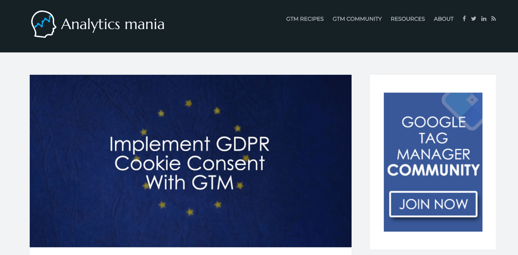 Cookie Consent Analytics Mania