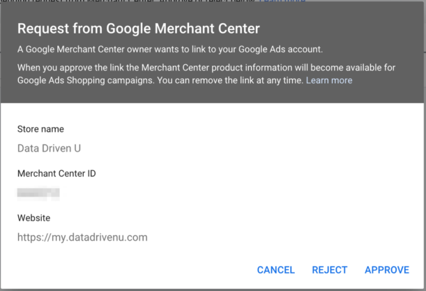 Link Google Ads to Google Merchant Center