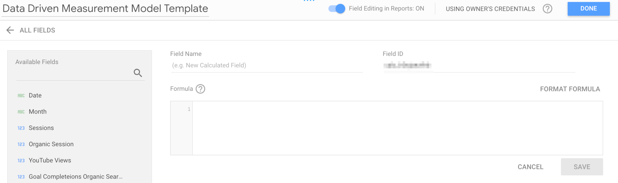 Calculated fields in Google Data Studio