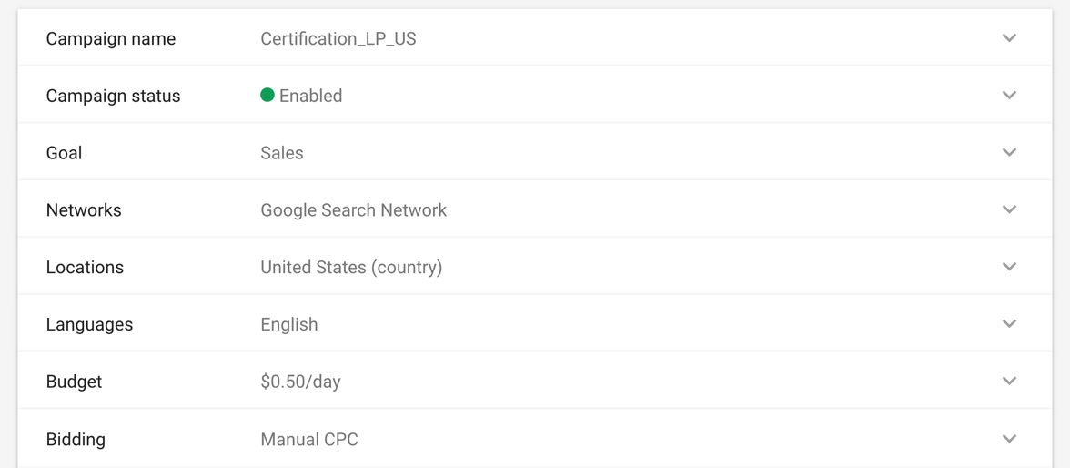 Don't use the google default settings - AdWords account audit