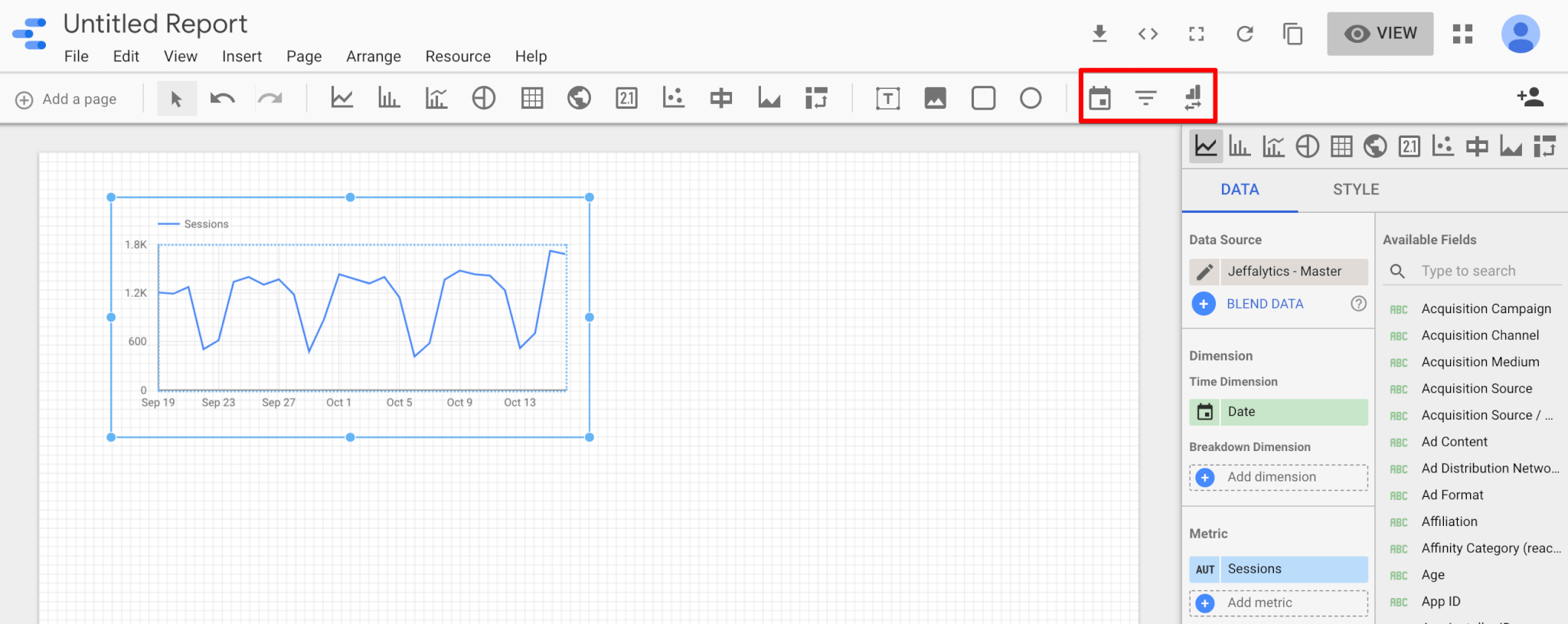 Data Controls in Google Data Studio reports