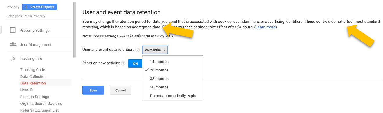 Data Retention and aggregate reports