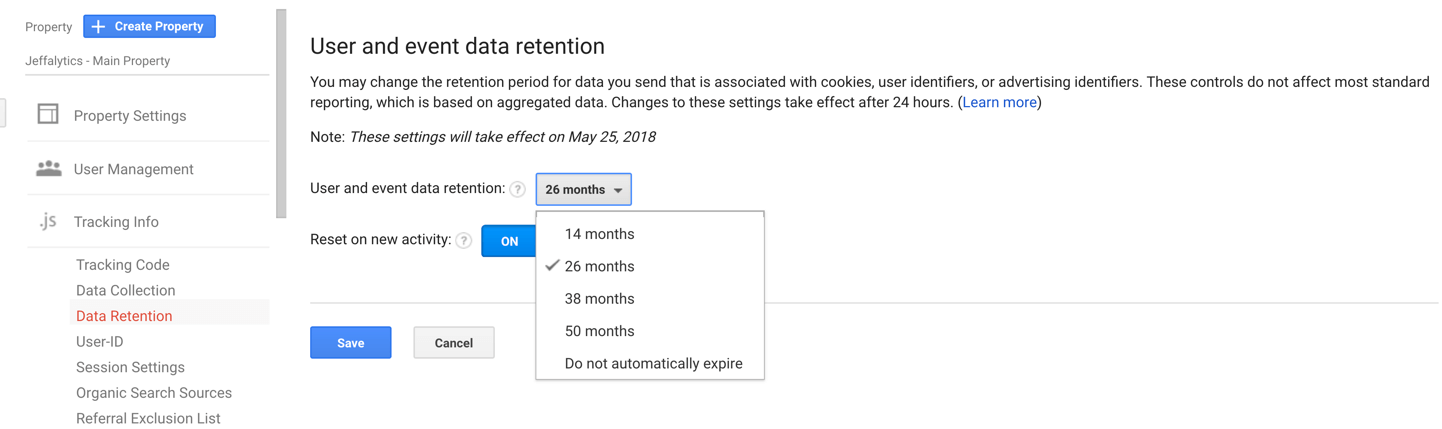 Data retention controls