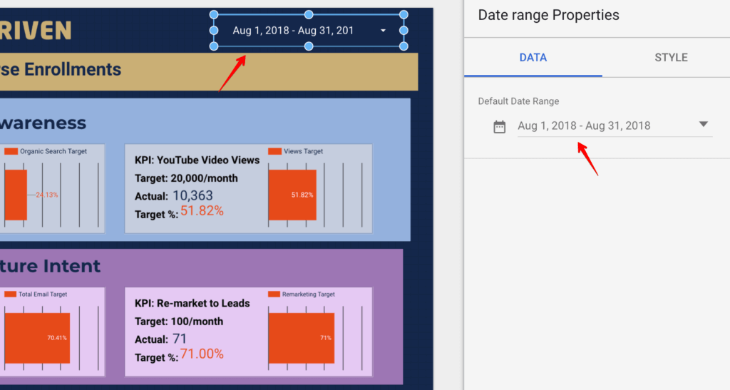 Date Range Selector in Google Data Studio