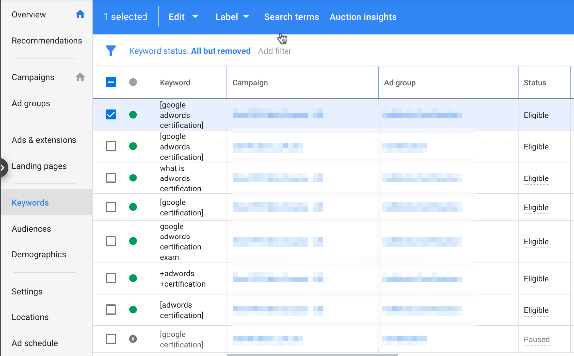 Keywords Match Types in Google Ads