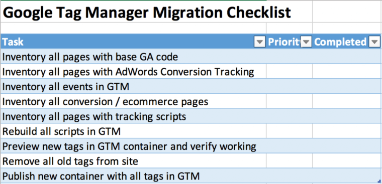 Google Tag Manager Tutorial - Tag Migration Checklist