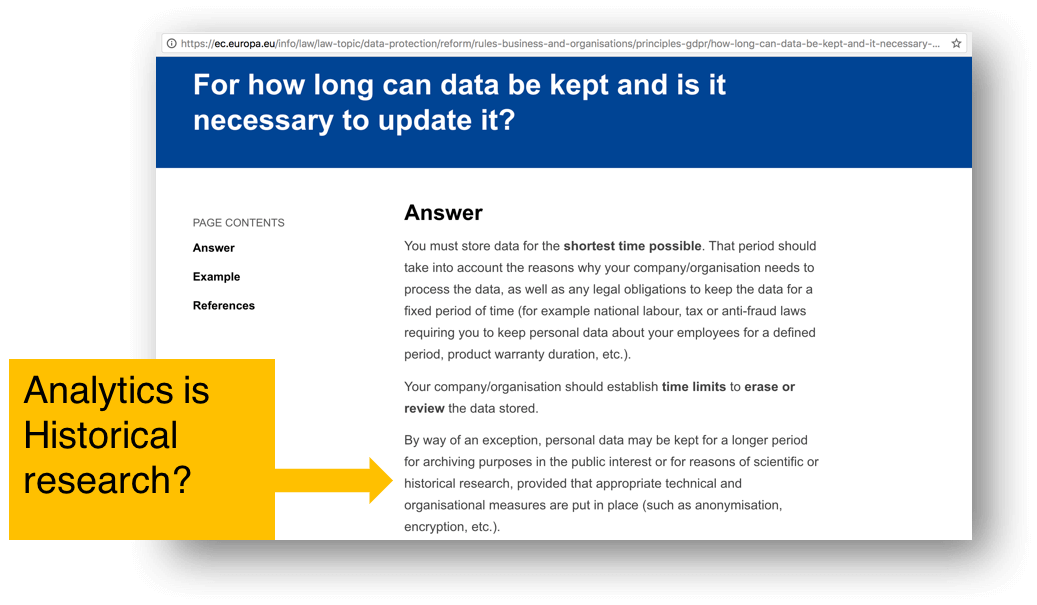 GDPR compliance and historical research