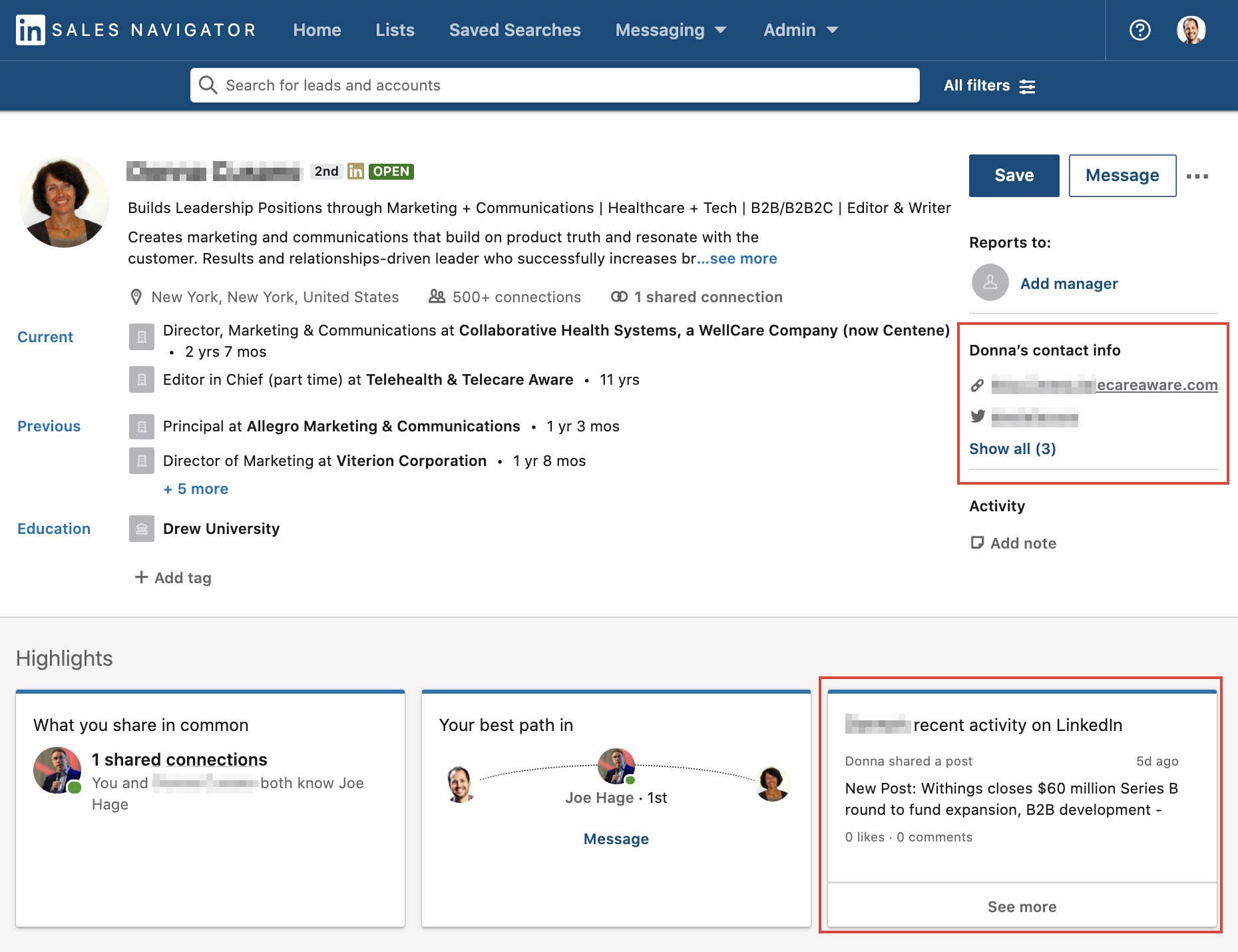 Linked In Prospecting Pre-Connect Activity