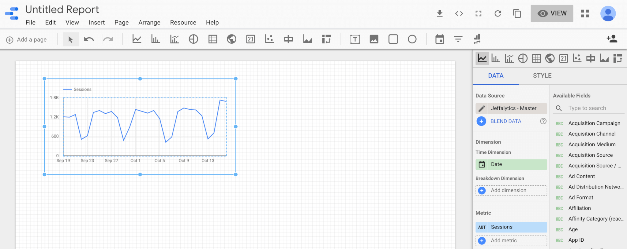 time series chart in Google Data Studio