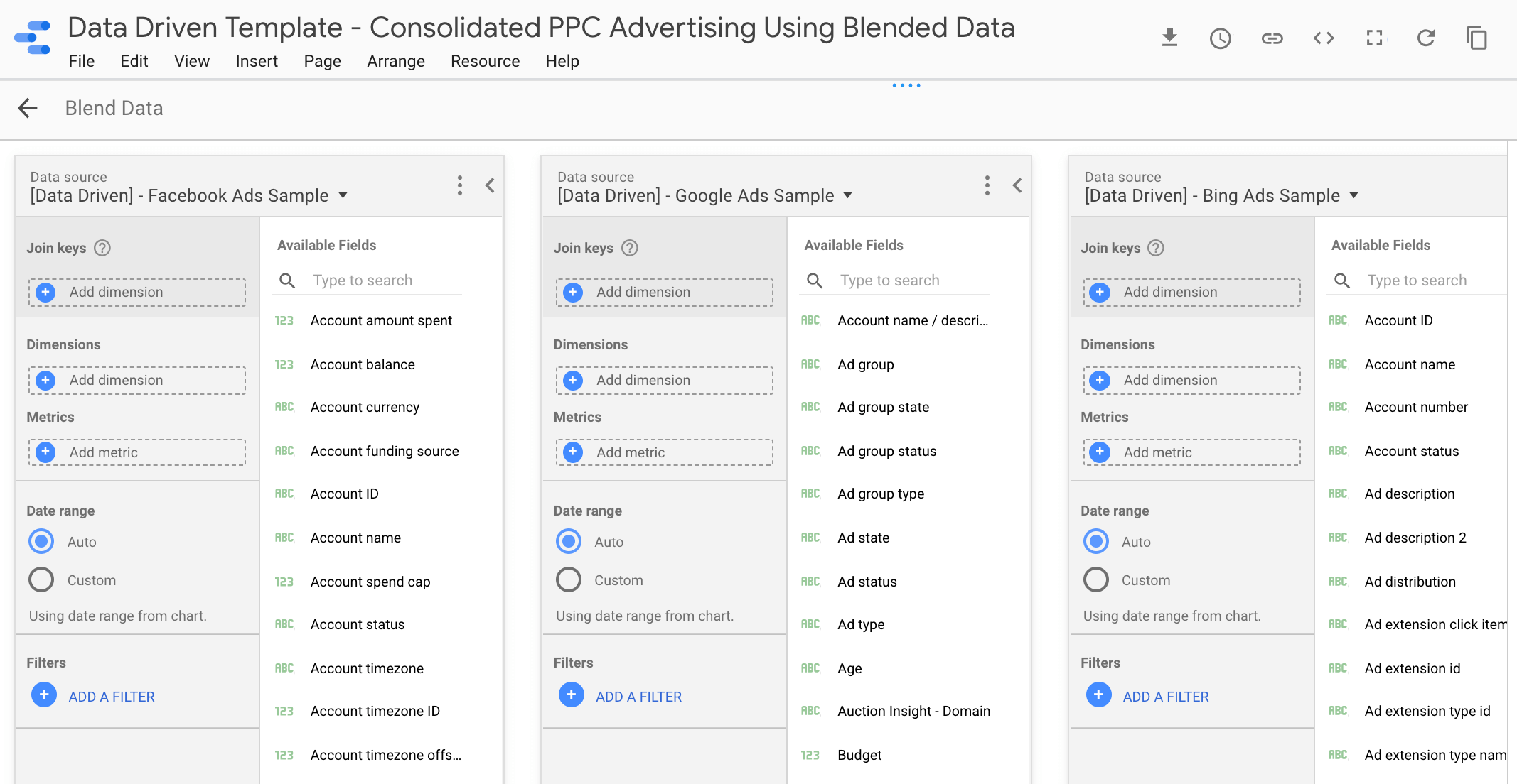 Blending Data in Google Data Studio