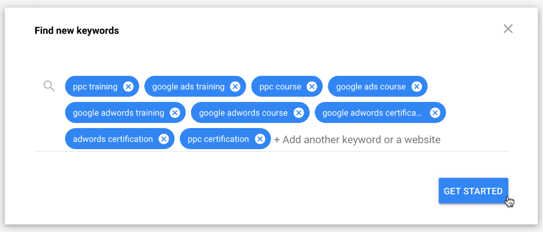 using google keyword planner to build a keyword list