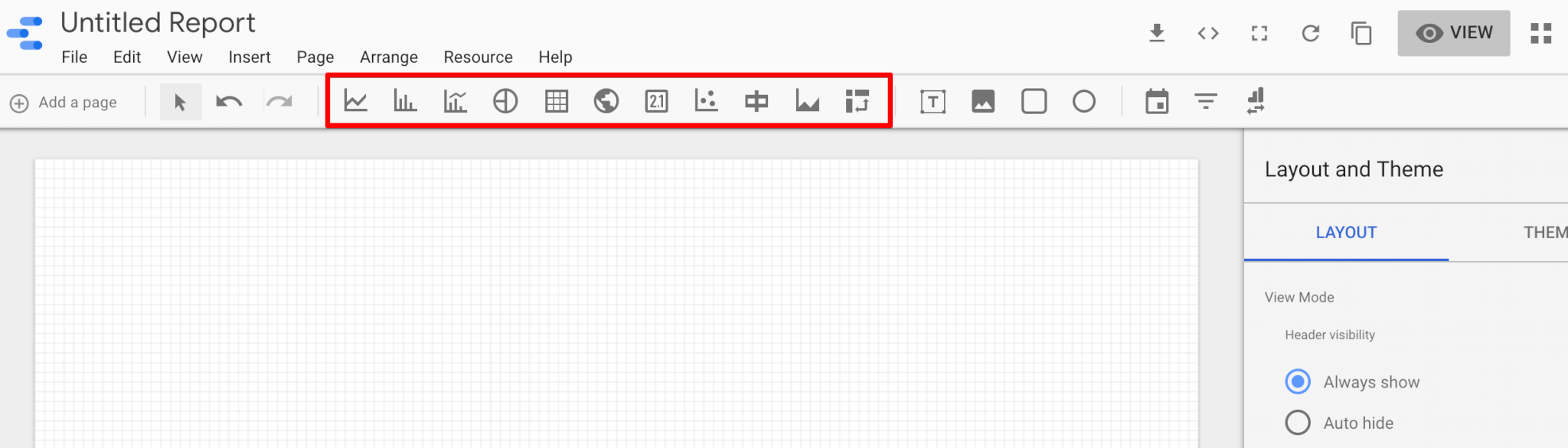 Google Data Studio visualizations