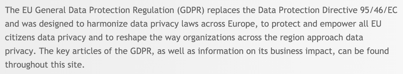 GDPR legislation