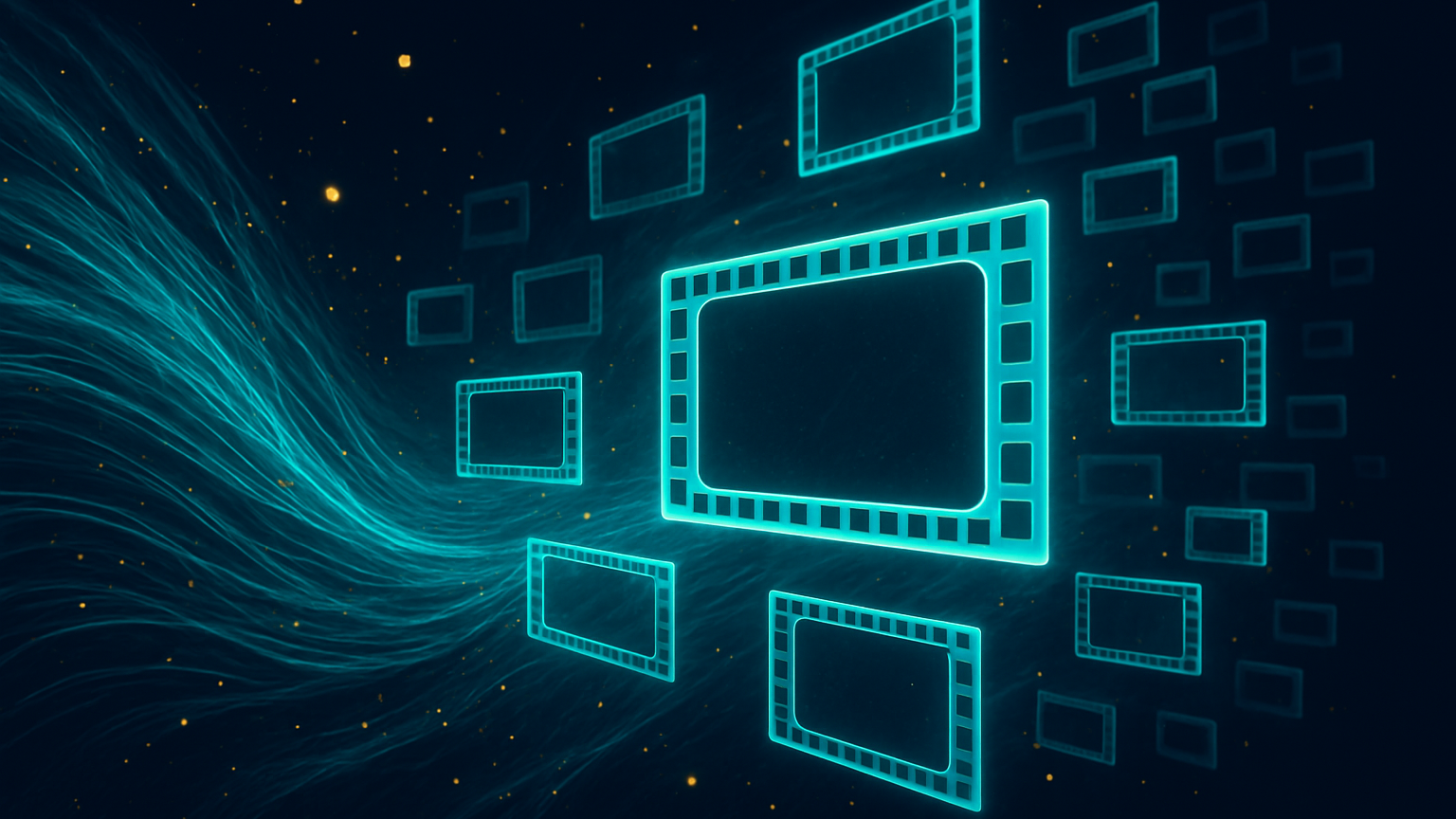 Abstract illustration of one input generating many AI video ads