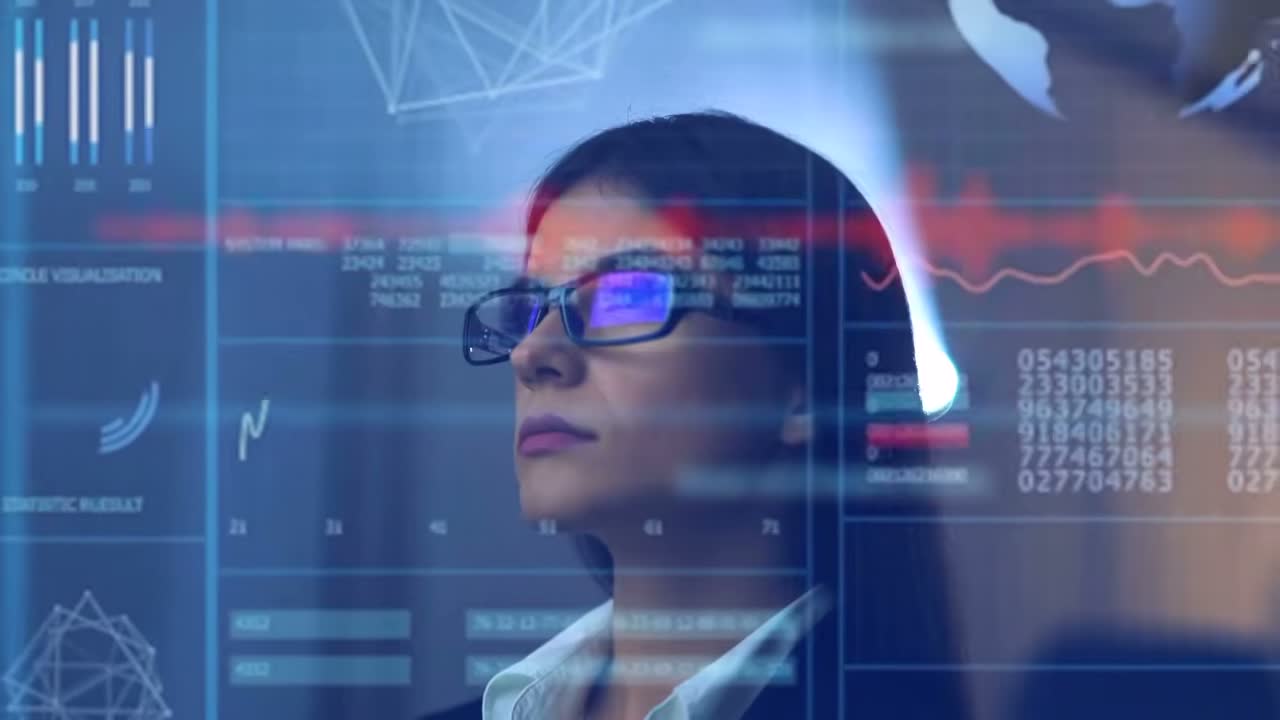 Analyst reviewing data dashboards and analytics