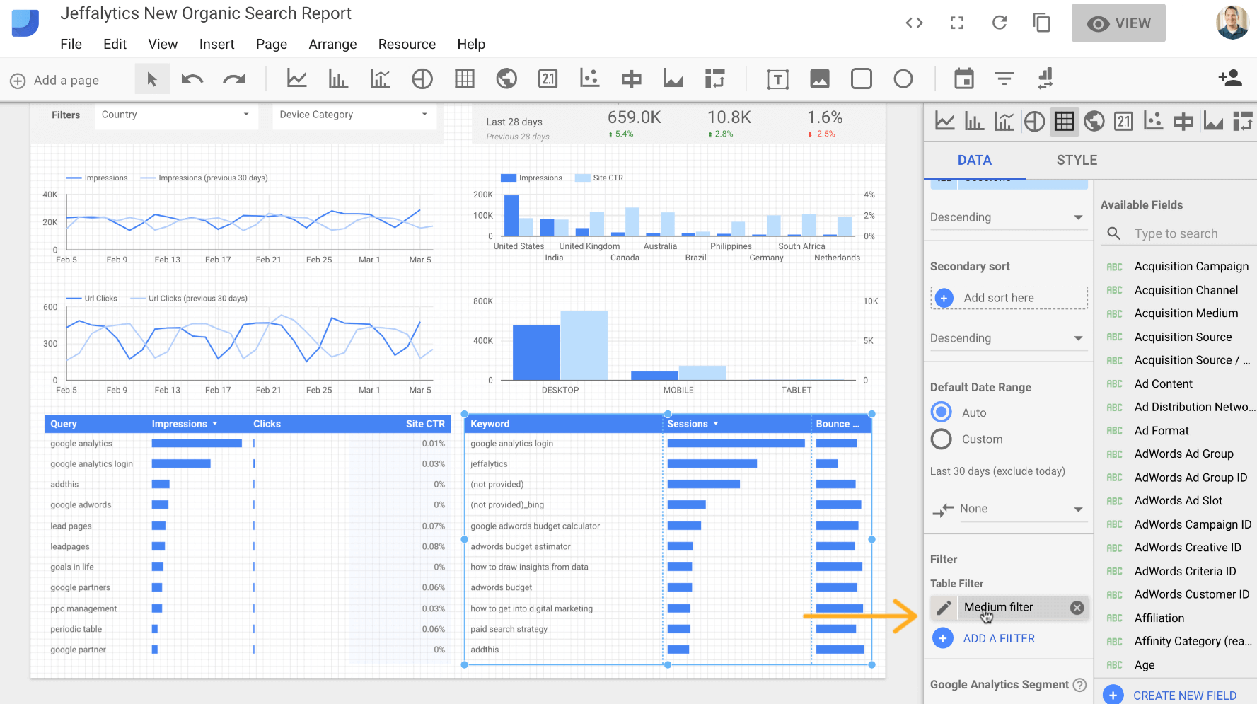 Filters in Google Data Studio