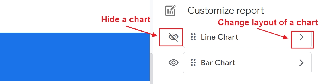 Change chart conversion report ga4