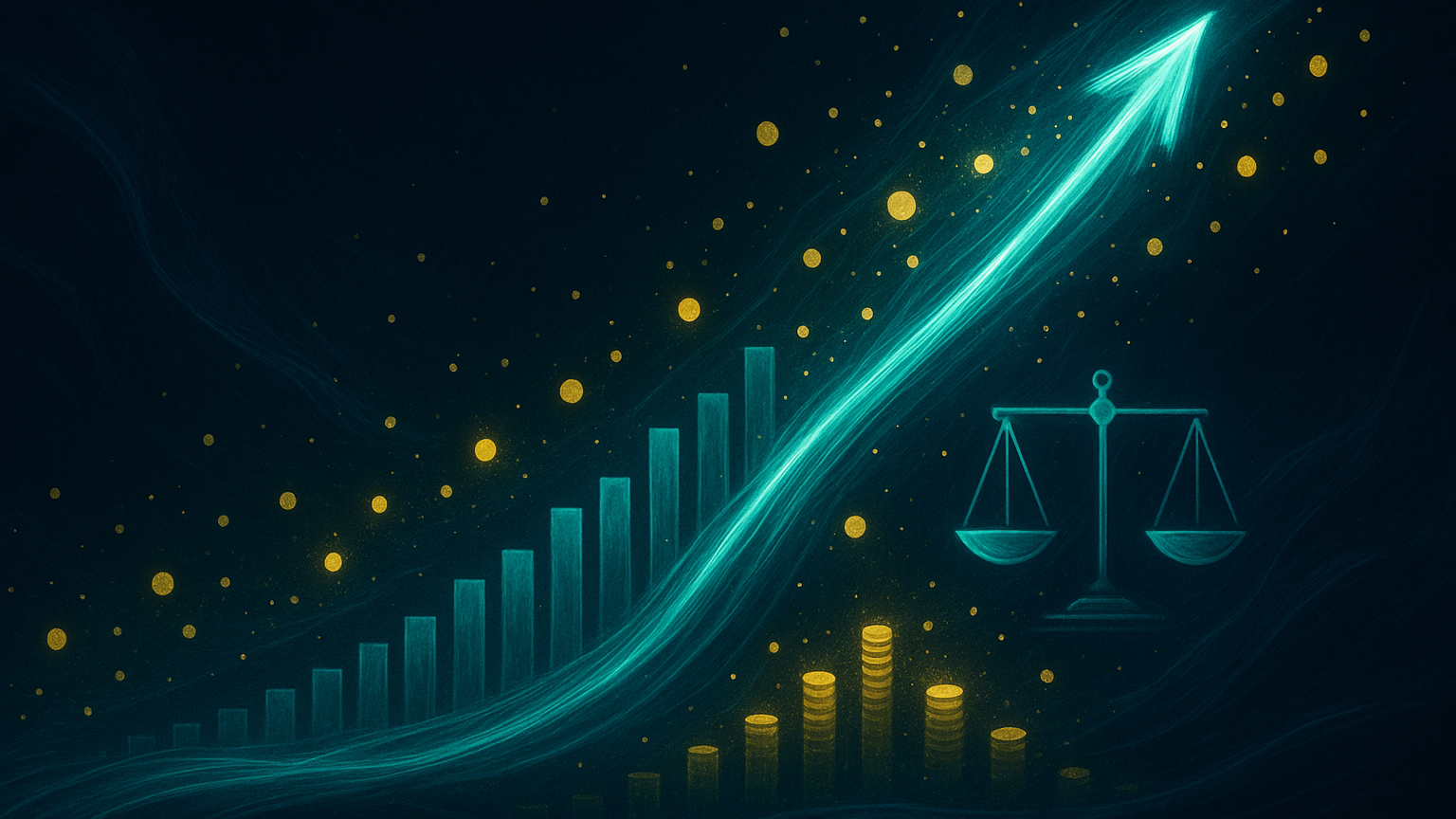 Abstract illustration of rising profit and balanced pricing for service businesses