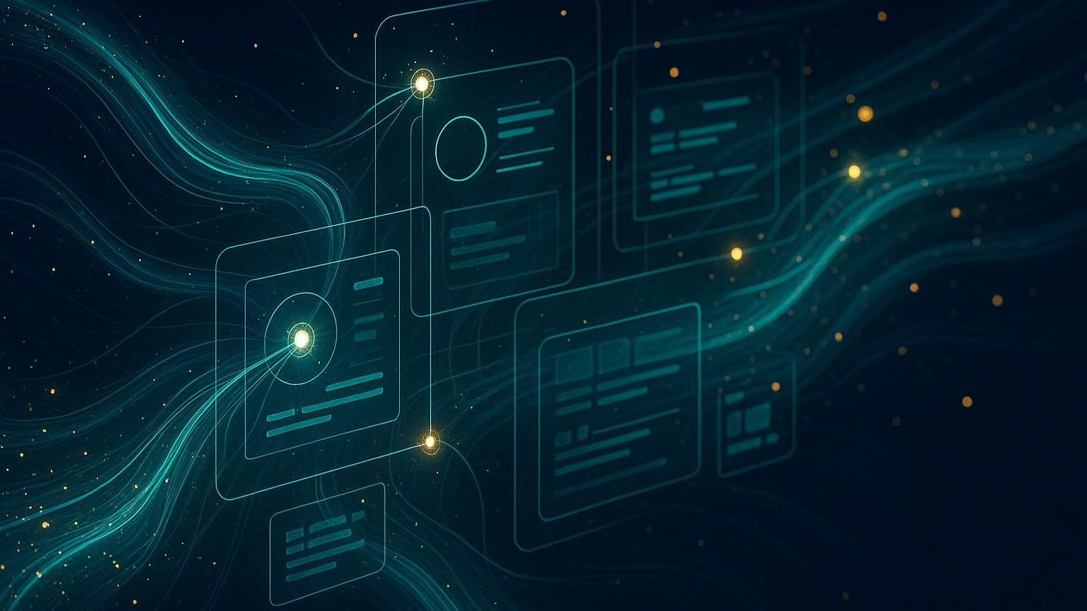 Abstract digital art representing Claude as an AI marketing operating system