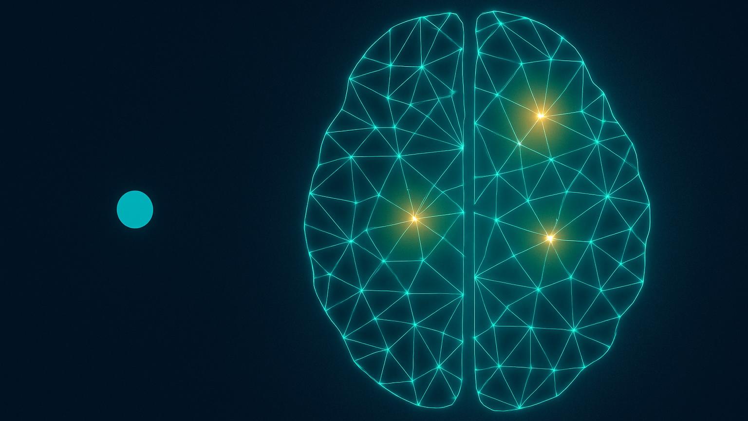 A small node beside a large interconnected network, illustrating strategy over surface-level writing