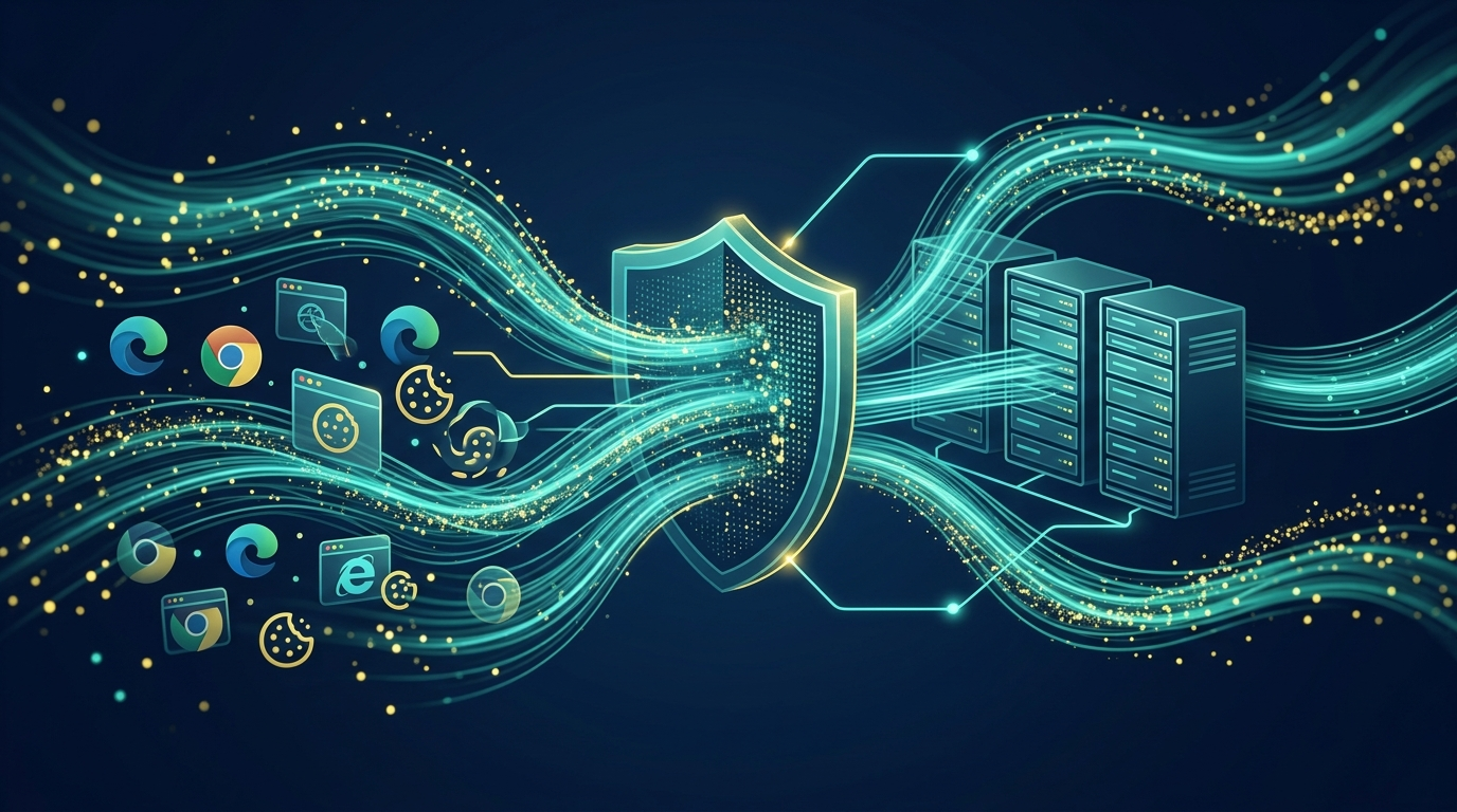 Abstract visualization of consent management and server-side tracking convergence