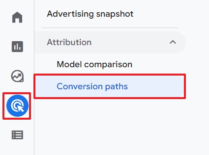 conversion paths report menu ga4