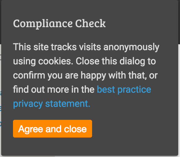 Cookie Consent popup