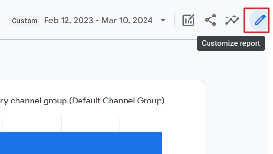 customize ga4 report pencil icon