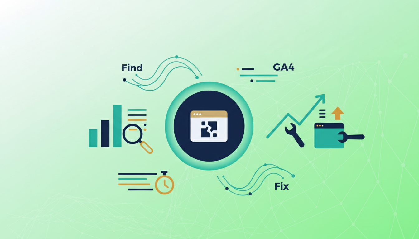 AI-generated illustration for find 404 errors google analytics 4
