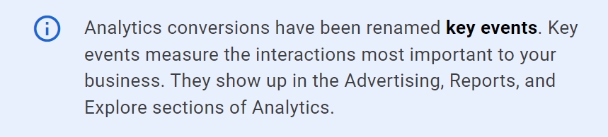 Ga4 notification key events name change
