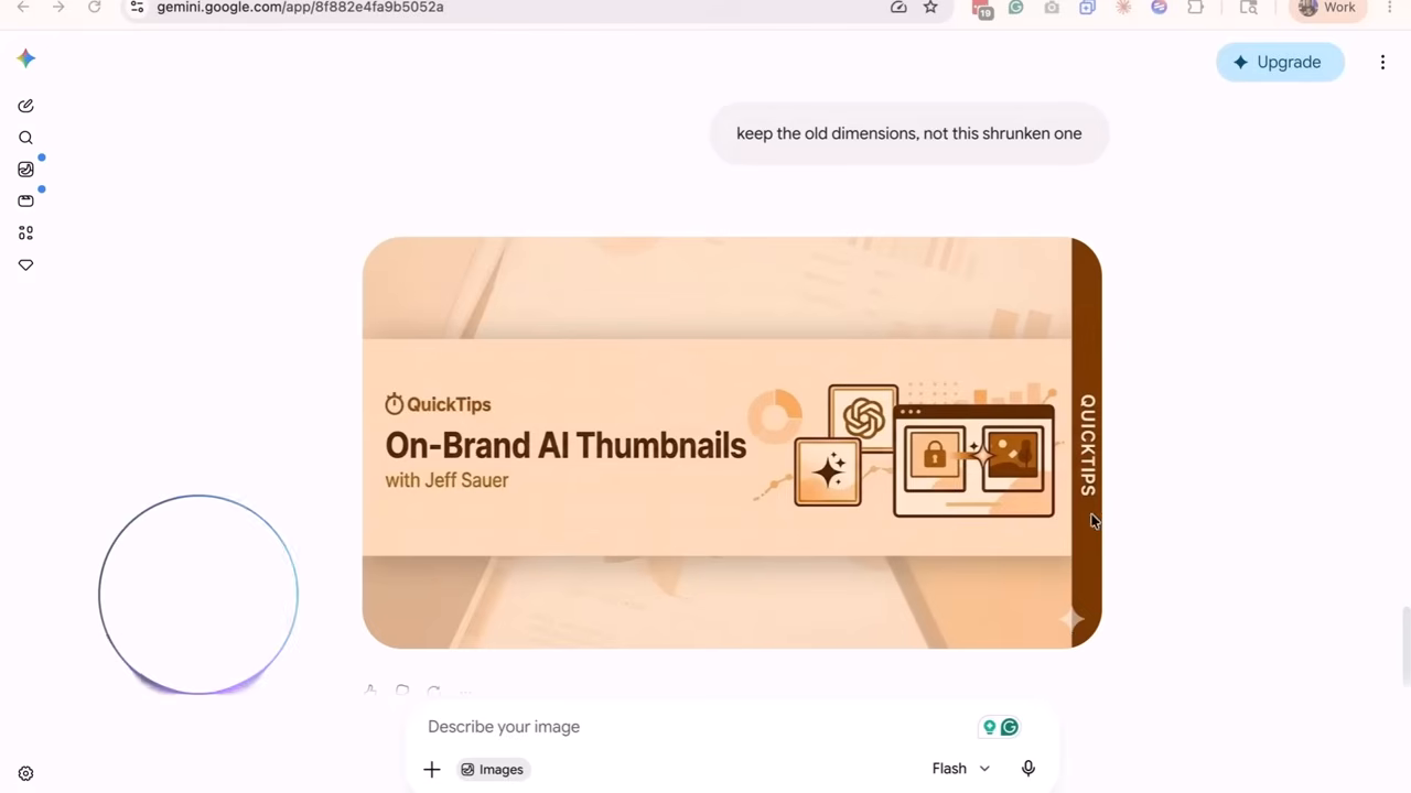 Gemini generating the same on-brand thumbnail, for the head-to-head comparison
