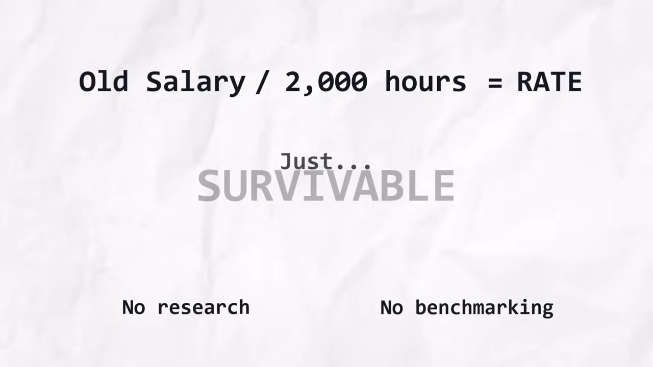 Old salary divided by 2,000 hours equals rate, the gut-feel pricing formula