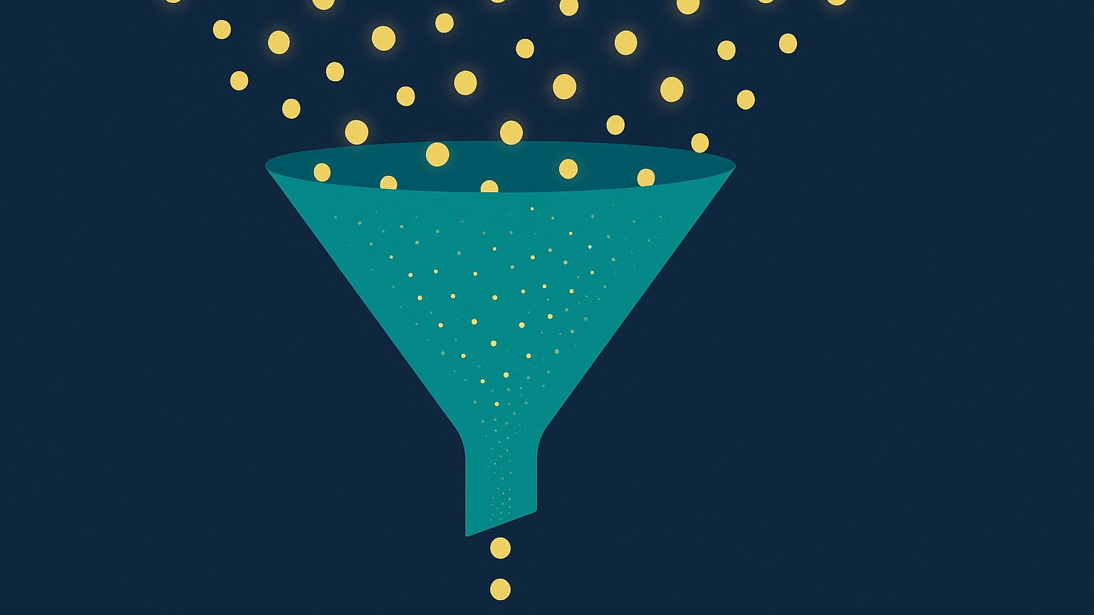 A funnel losing most of its visitor data before the bottom, representing data lost to consent declines