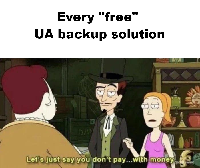 meme free universal analytics backup solution