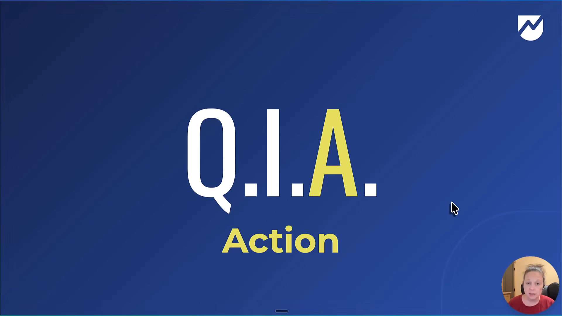 Q.I.A. slide highlighting the A step for Action