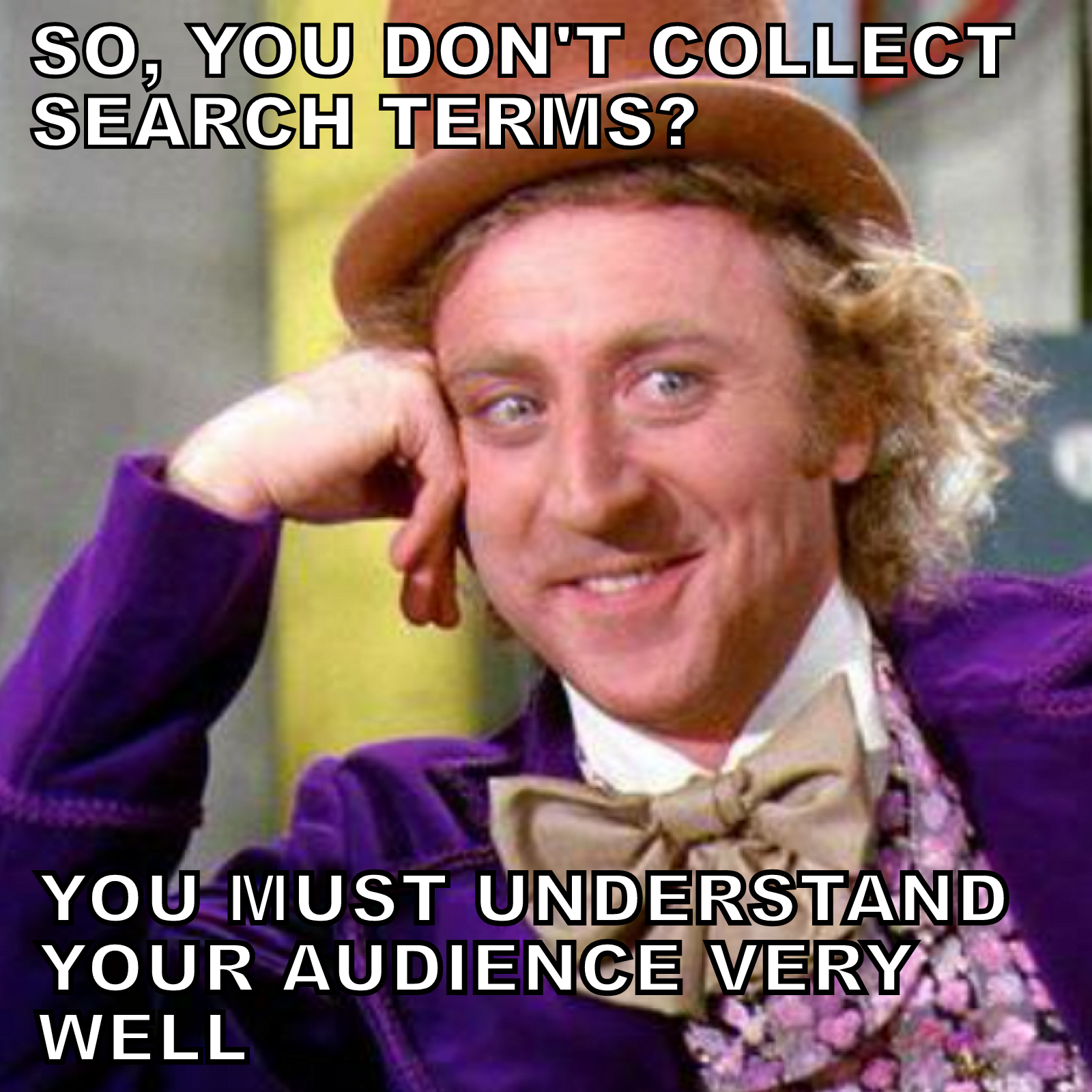 Willy Wonka meme google analytics 4